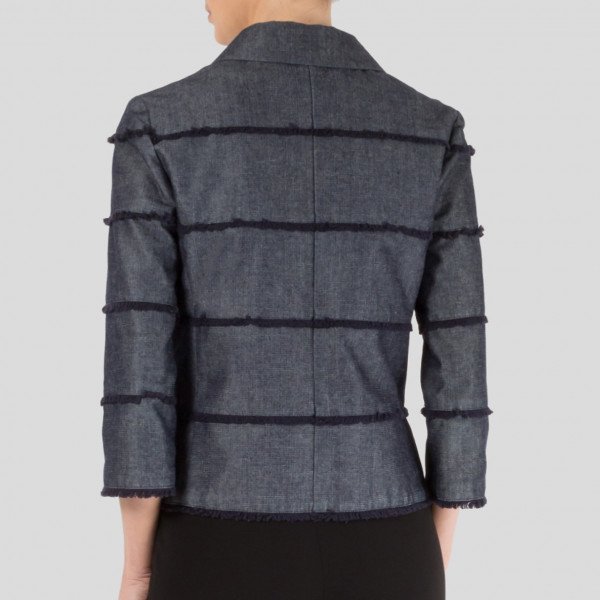 CHANEL Fringe-Trimmed Denim Jacket