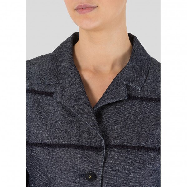 CHANEL Fringe-Trimmed Denim Jacket