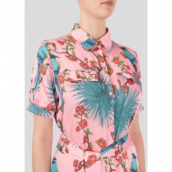 The Latin Runway Agave Print Shirt Dress