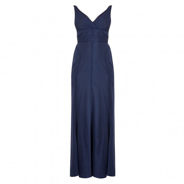 Zac Posen Sleeveless Topstiched Silk Gown