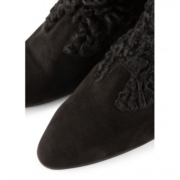 Manolo Blahnik Textured Suede Ankle Boots