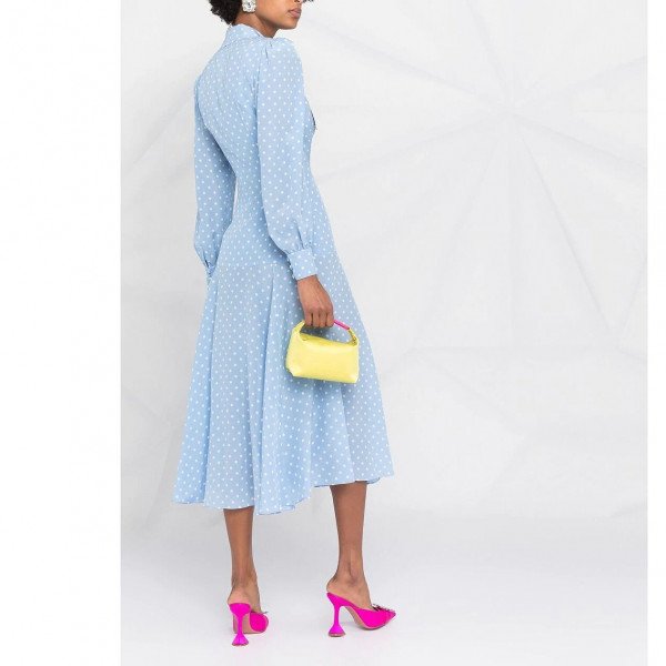 Alessandra Rich Polka-dot Silk Midi Dress