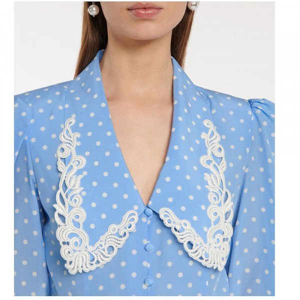 Alessandra Rich Polka-dot Silk Midi Dress
