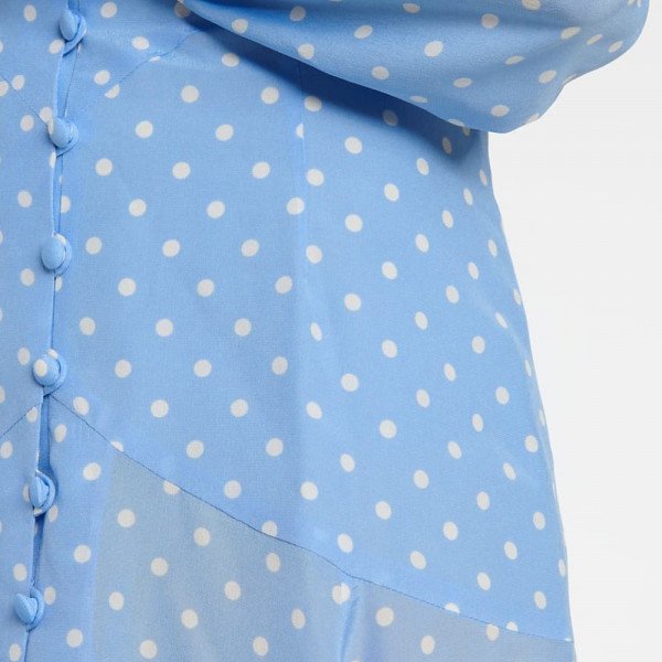 Alessandra Rich Polka-dot Silk Midi Dress
