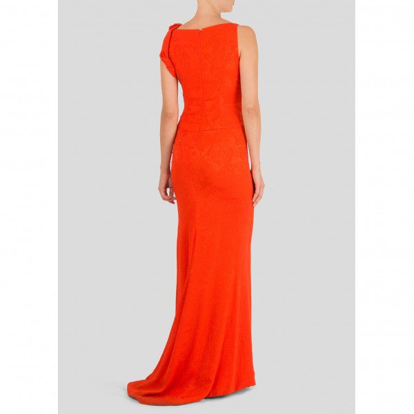 Carolina Herrera Embellished Silk Jacquard Gown