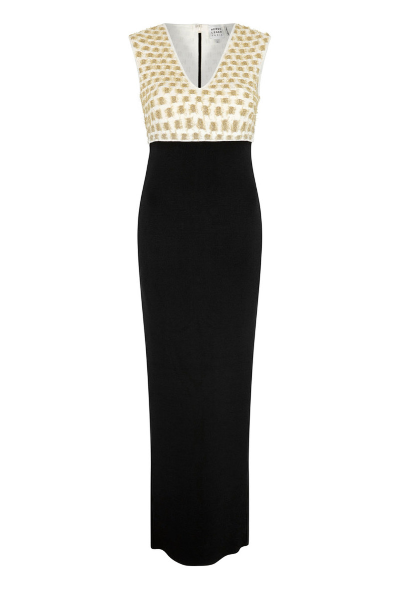 Herve Leger HERVE LEGER Black/Gold Dress