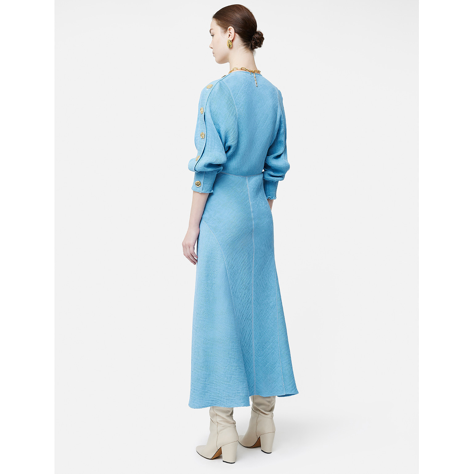 Jigsaw Button Detail Crepe Midi Dress