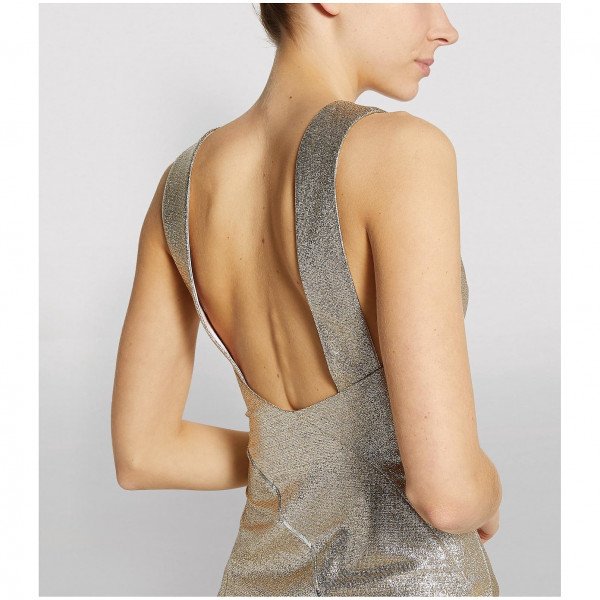 Galvan London Metallic Releve Dress