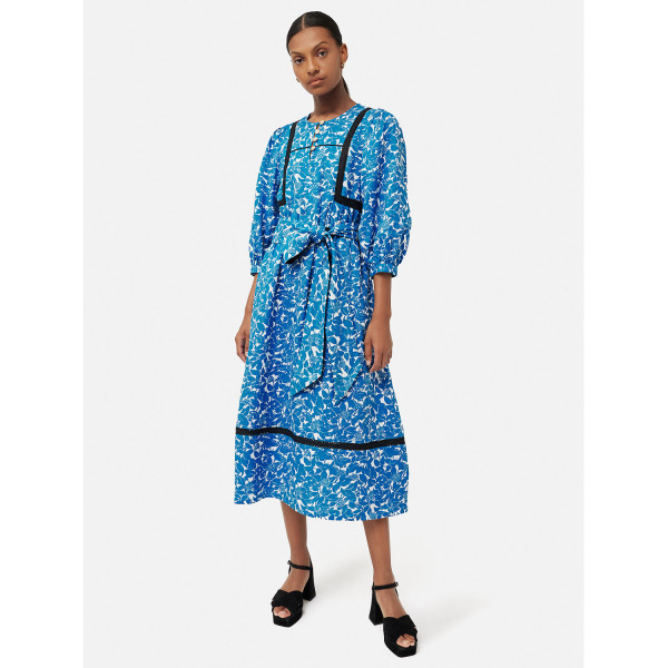 Jigsaw Shadow Leaf Linen Dress