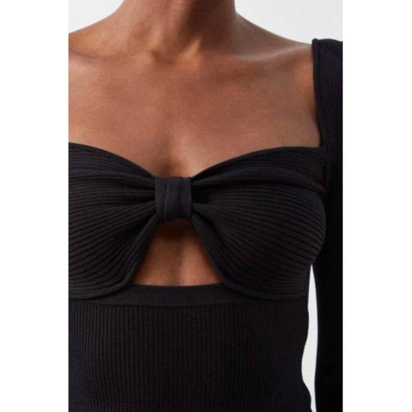 Self-Portrait Sweetheart Neckline Cutout Top