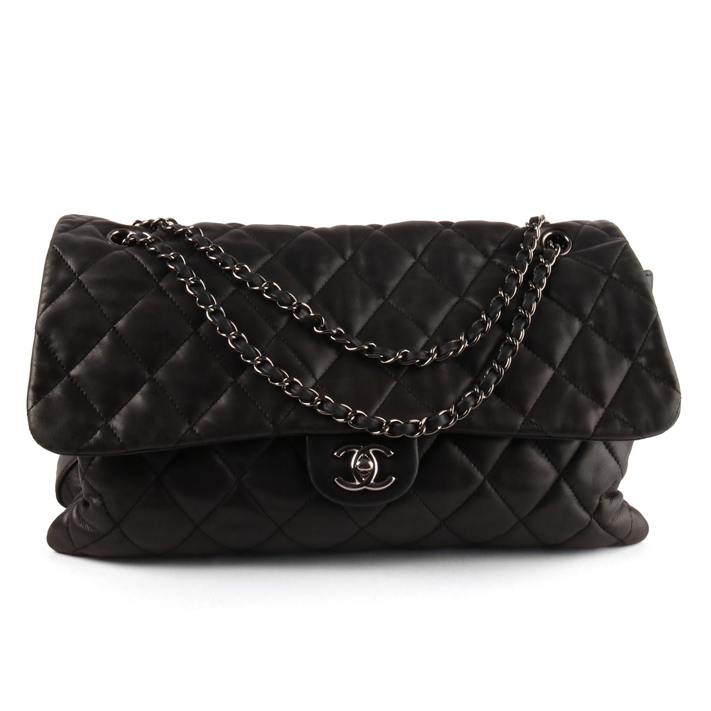 Túi Chanel 19 Flap Bag Large đen da cừu khóa bạc best quality 30cm