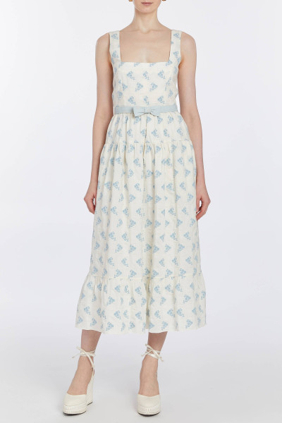 Markarian NY Pansy Floral Cotton Midi Dress