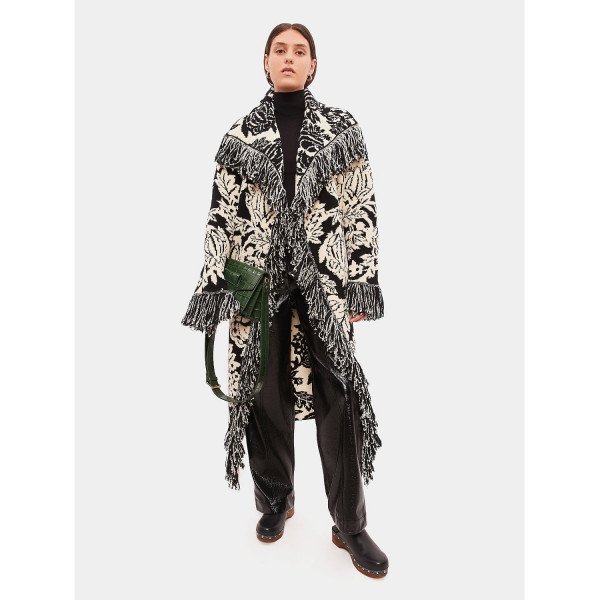 Jigsaw Floral Jacquard Knitted Coat