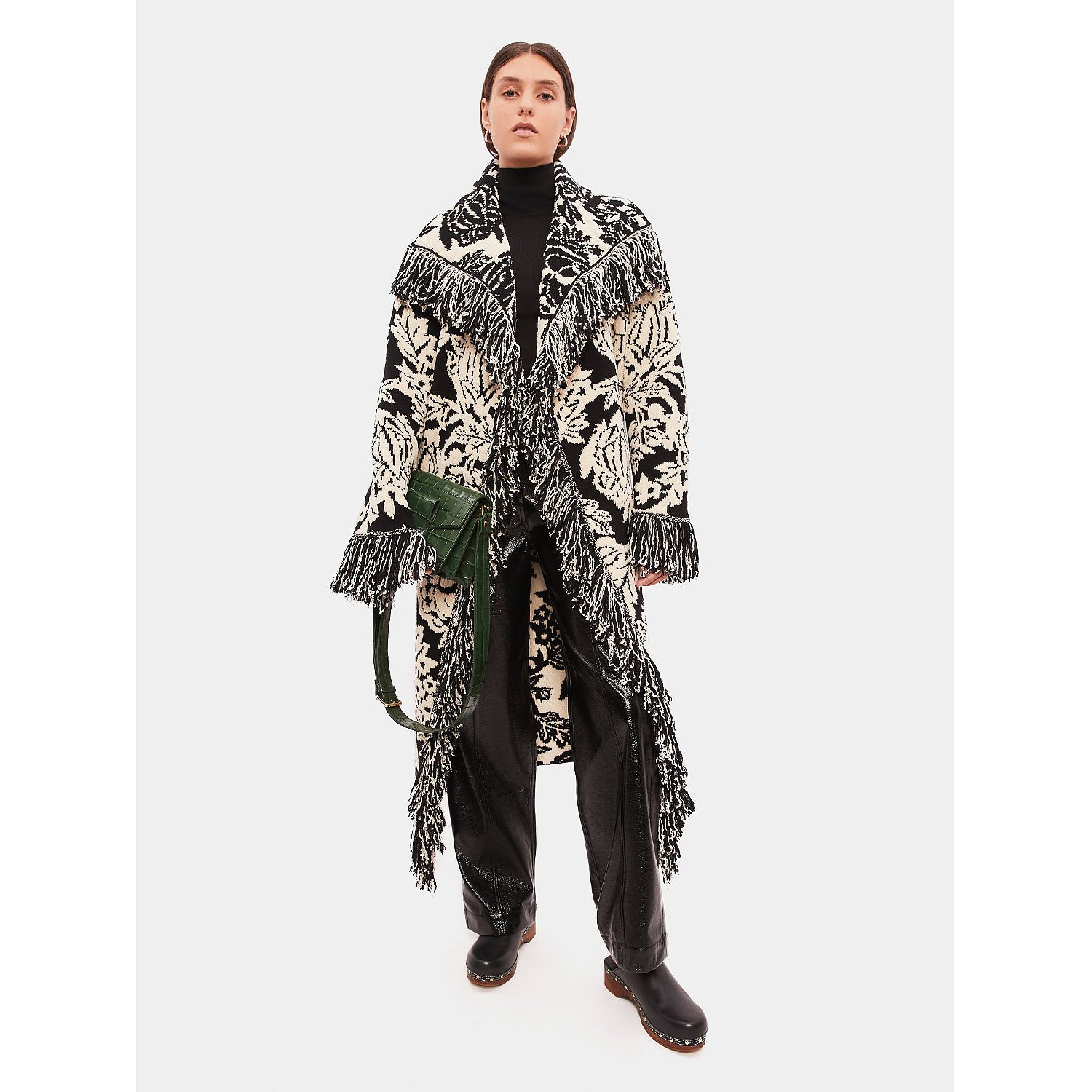 Rent Buy Jigsaw Floral Jacquard Knitted Coat MY WARDROBE HQ