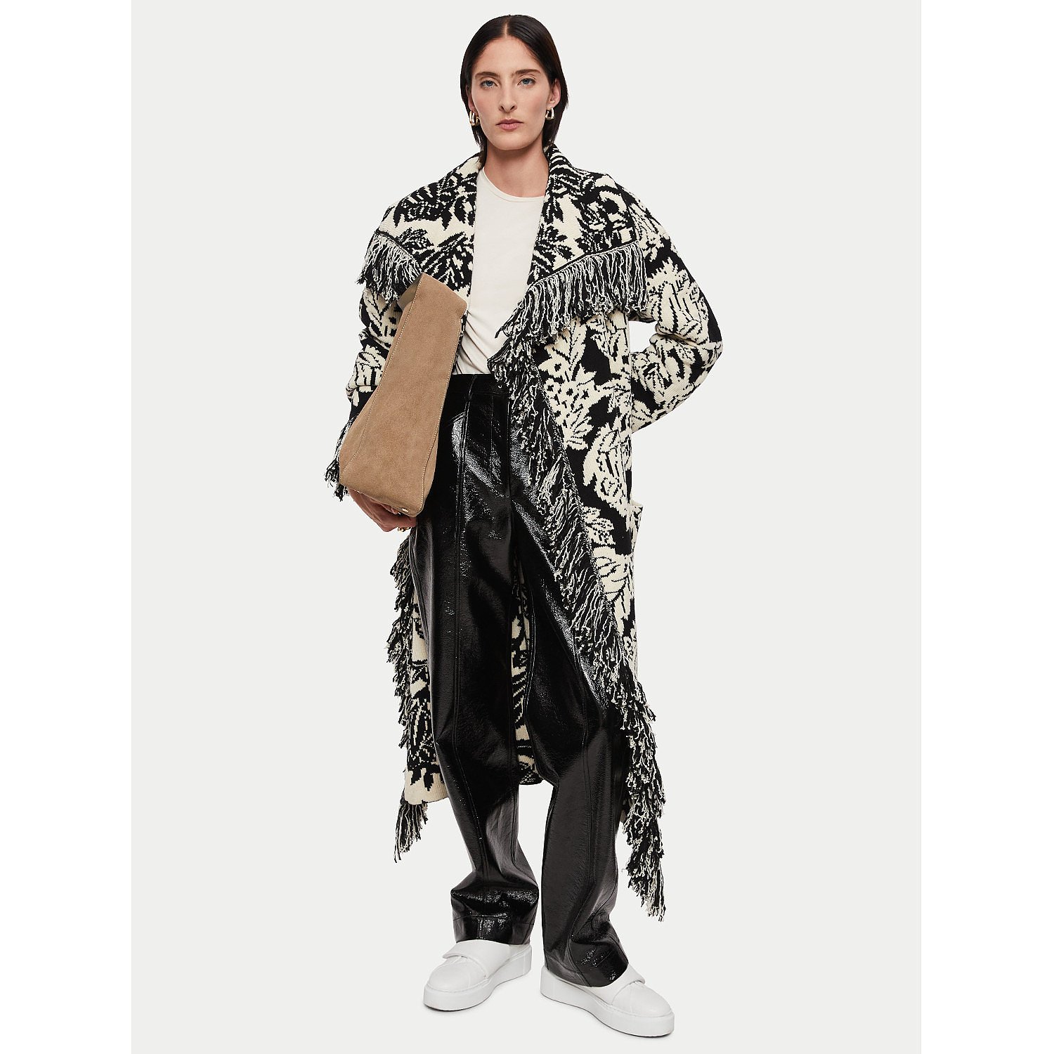 Rent Buy Jigsaw Floral Jacquard Knitted Coat MY WARDROBE HQ