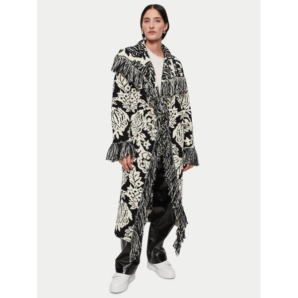 Jigsaw Floral Jacquard Knitted Coat