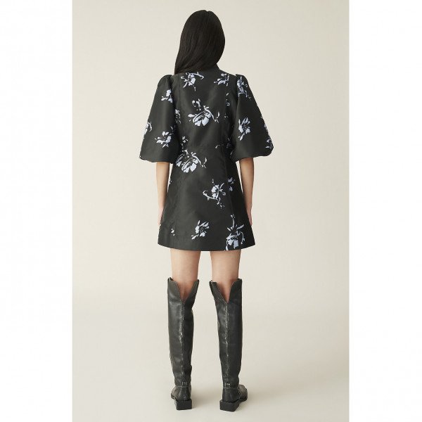 Ganni Flower Jacquard Mini Dress