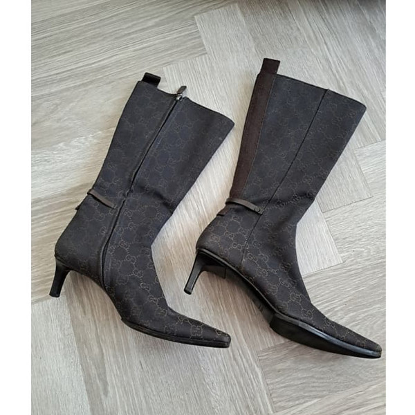 Gucci monogram boots best sale