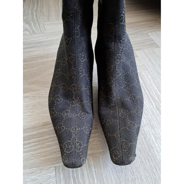 Gucci Monogram Kitten Heel Boots