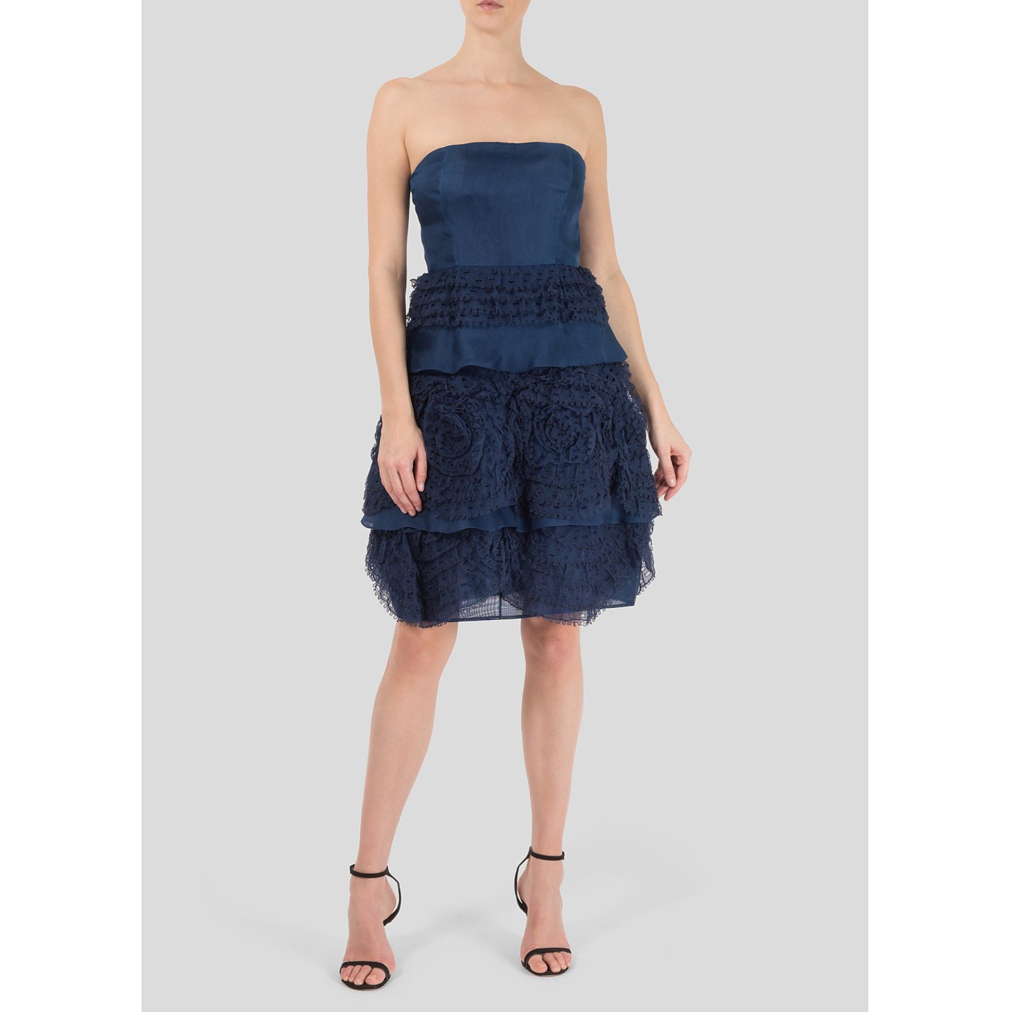 Valentino Sleeveless Tiered Ruffle Dress