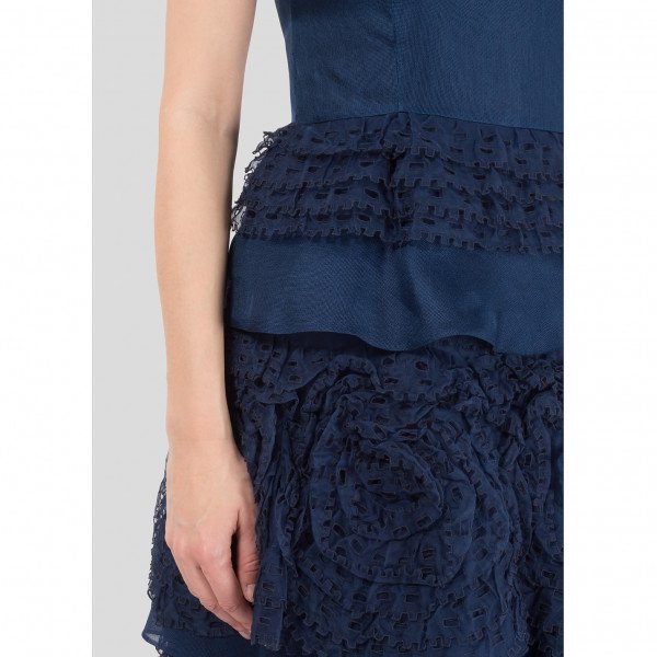 Valentino Sleeveless Tiered Ruffle Dress