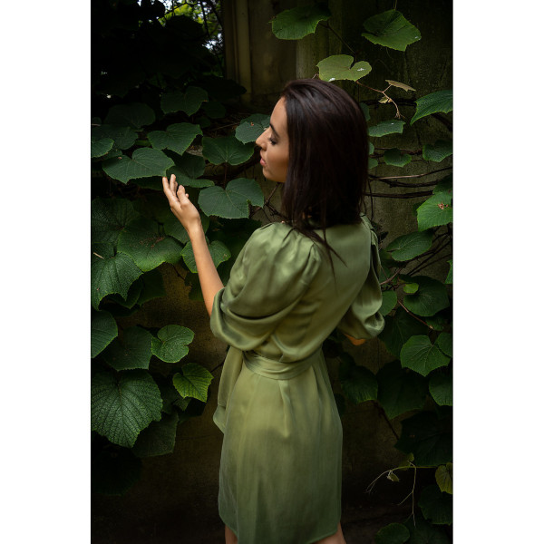 FEMPONIQ Draped Vegan-Cupro Wrap Dress