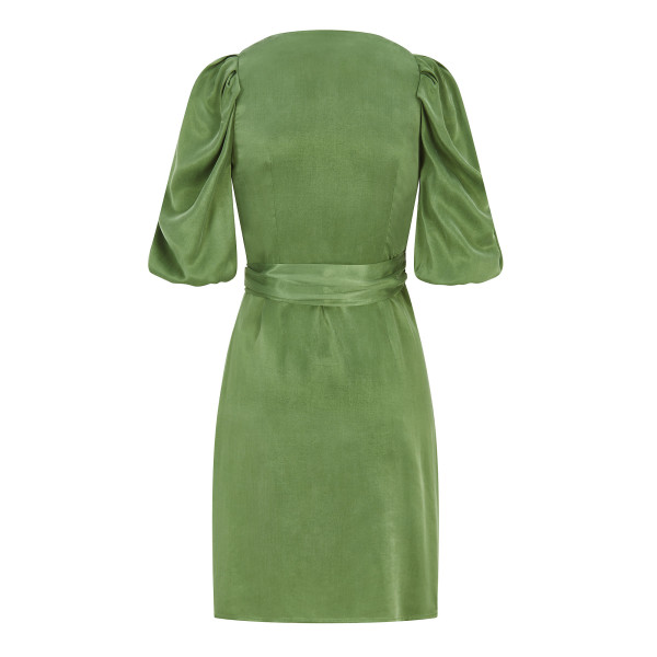 FEMPONIQ Draped Vegan-Cupro Wrap Dress