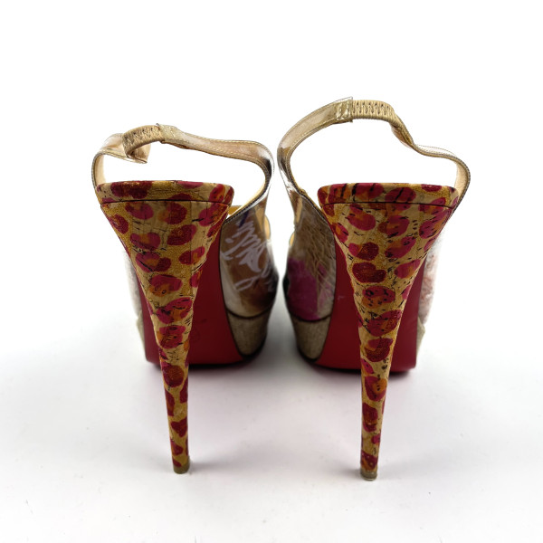 Christian Louboutin Cork & PVC Slingback Platform Heels