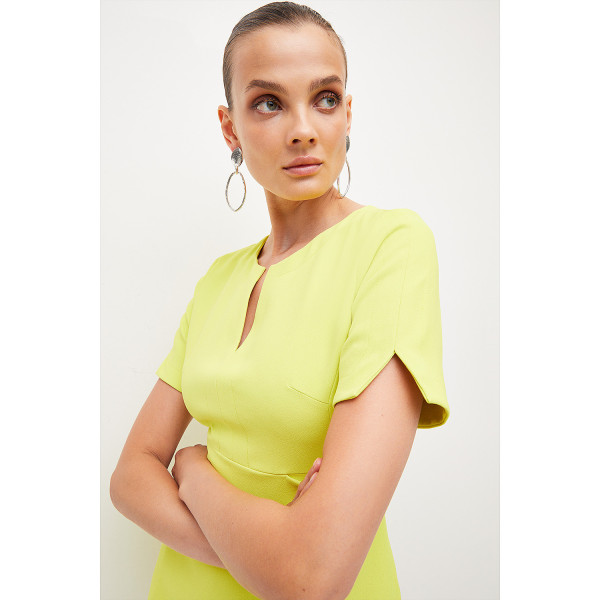 Karen Millen Tailored Military Pleat Short Sleeve Mini Dress
