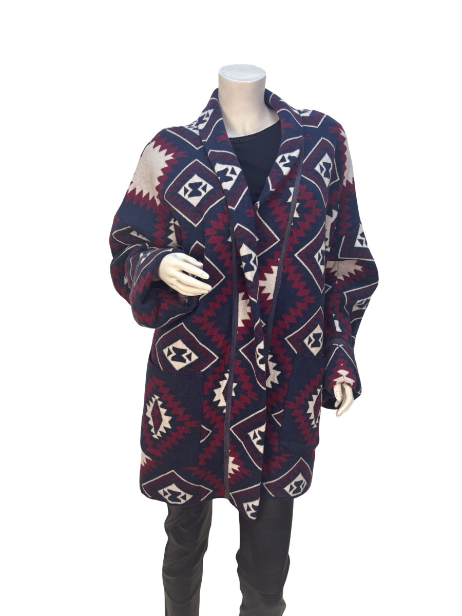 FRANK NAMANI Navajo-Inspired Wool Cardigan