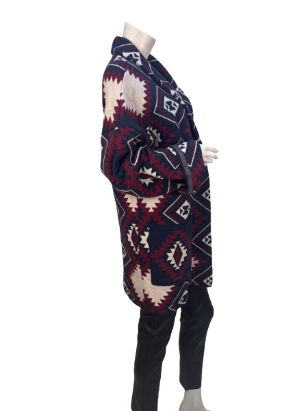 FRANK NAMANI Navajo-Inspired Wool Cardigan