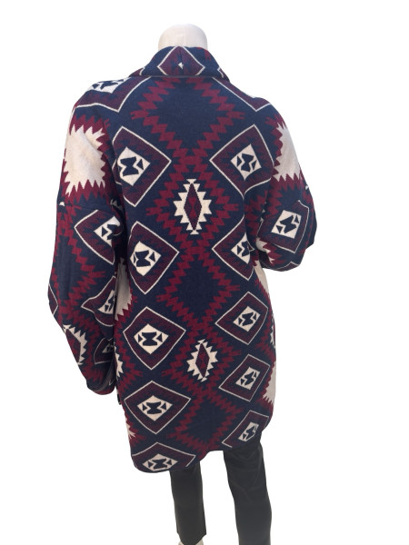 FRANK NAMANI Navajo-Inspired Wool Cardigan