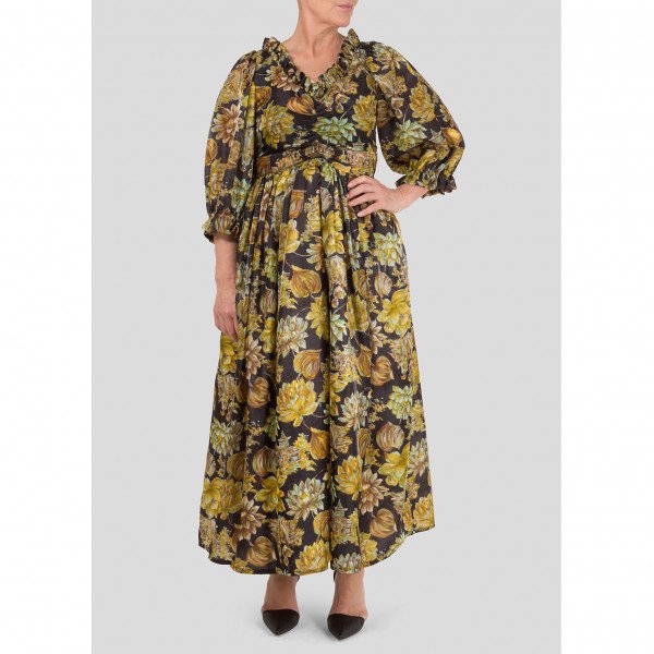 Vintage Vintage 1970s Floral Print Ruffle Dress