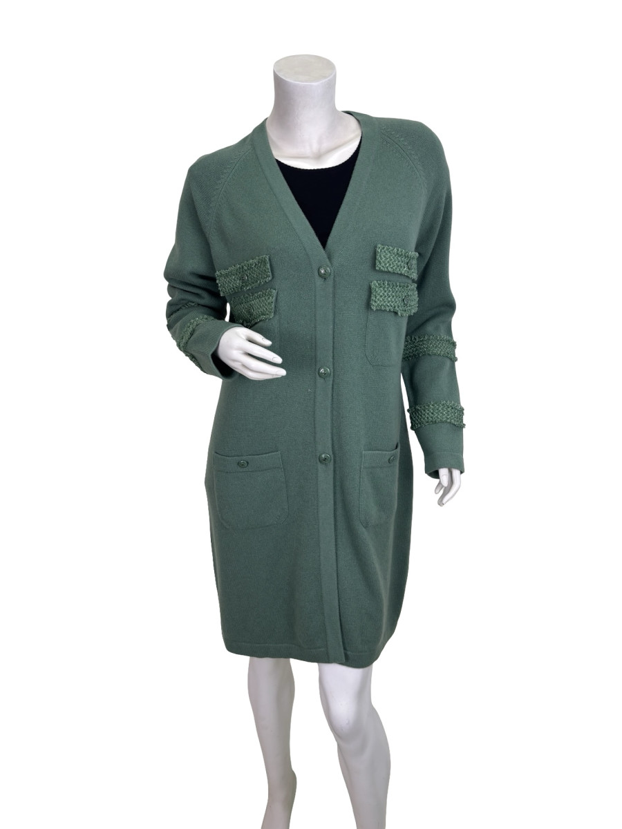 CHANEL Chanel Green Cashmere Cardigan