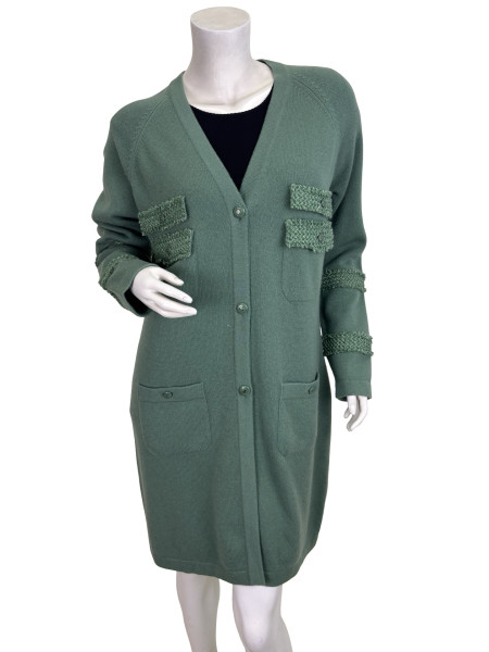 CHANEL Chanel Green Cashmere Cardigan