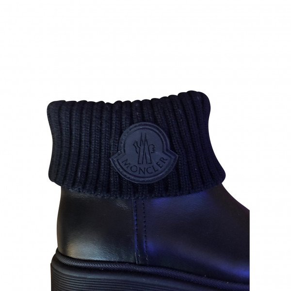 Moncler Kids Leather Ankle Boots