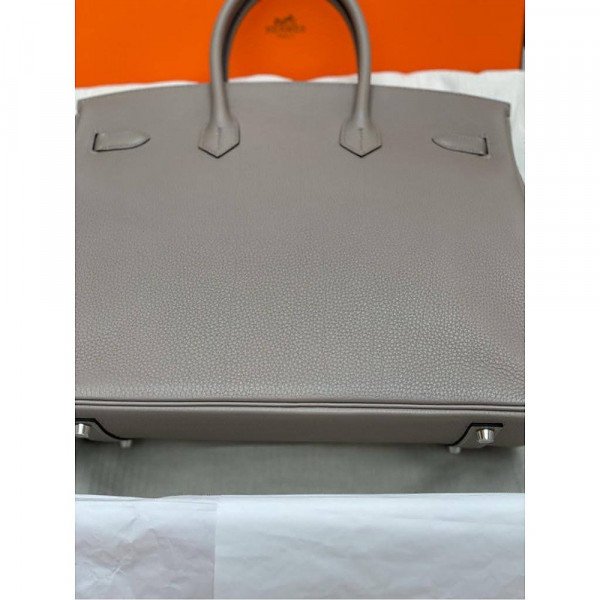 HERMÈS Birkin 35 Gris Asphalte Togo with Palladium Hardware 2017, Y