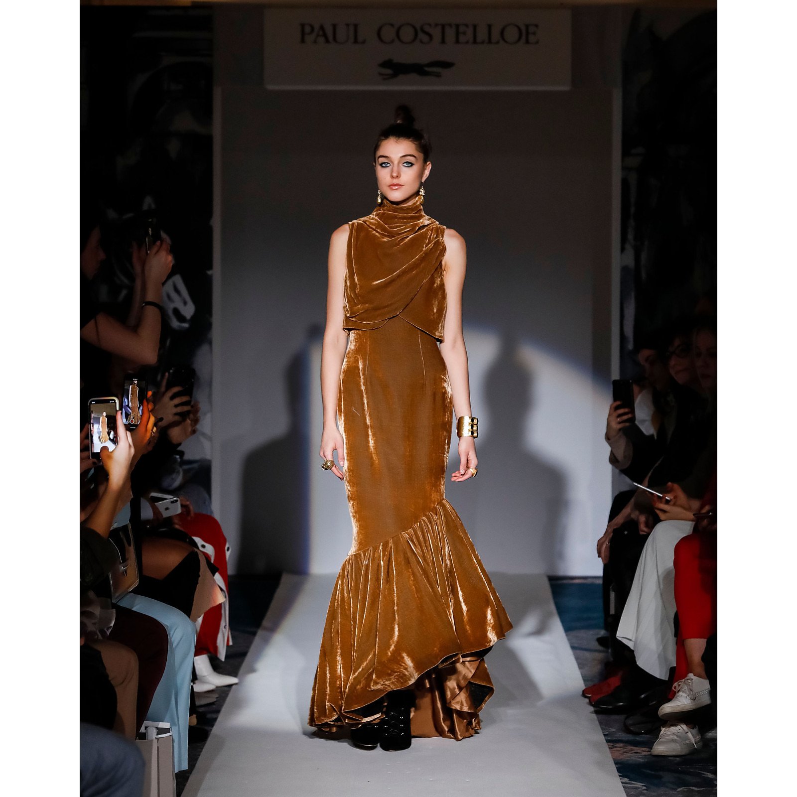 Paul Costelloe Mermaid Sleeveless Velvet Dress