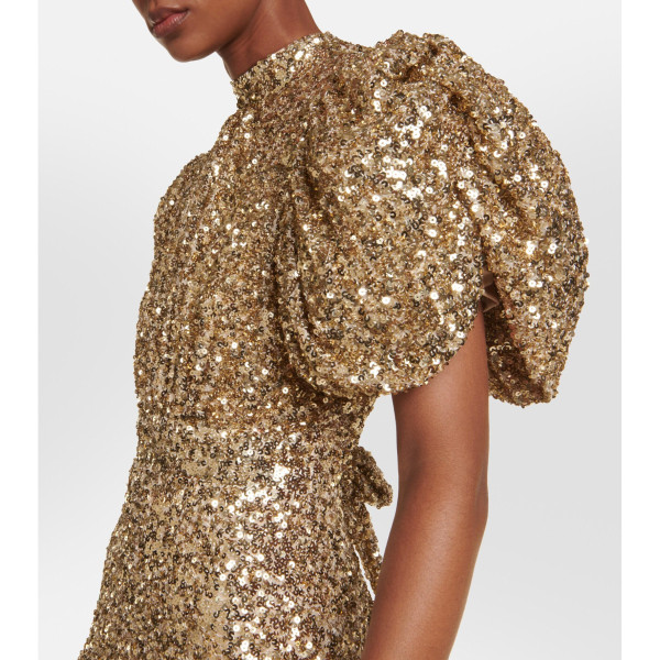 ROTATE Birger Christensen Metallic Sequinned Gown