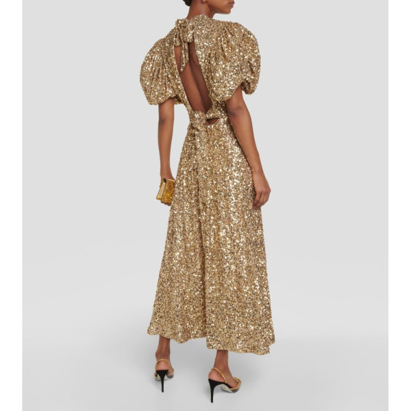 ROTATE Birger Christensen Metallic Sequinned Gown