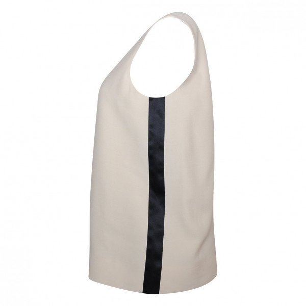 Burberry Satin Stripe Wool Silk Sleeveless Top