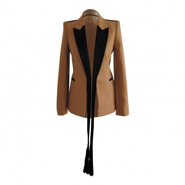 Amanda Wakeley Satin-Trimmed Belted Blazer