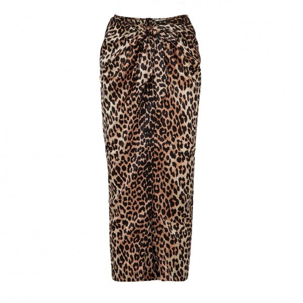 Ganni calla leopard skirt hotsell