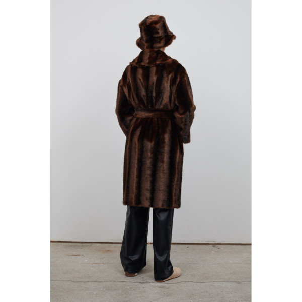 Jakke Katrina Faux Fur Coat Chocolate