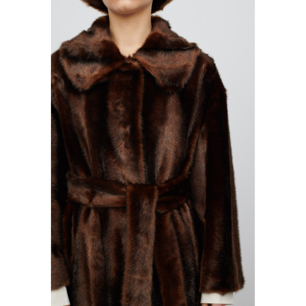 Jakke Katrina Faux Fur Coat Chocolate