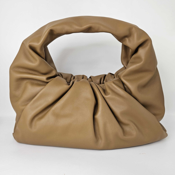 Bottega Veneta Medium Shoulder Pouch Leather Bag in Moutarde