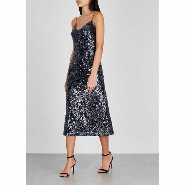 WALK OF SHAME Sequin Midi Slip Dress