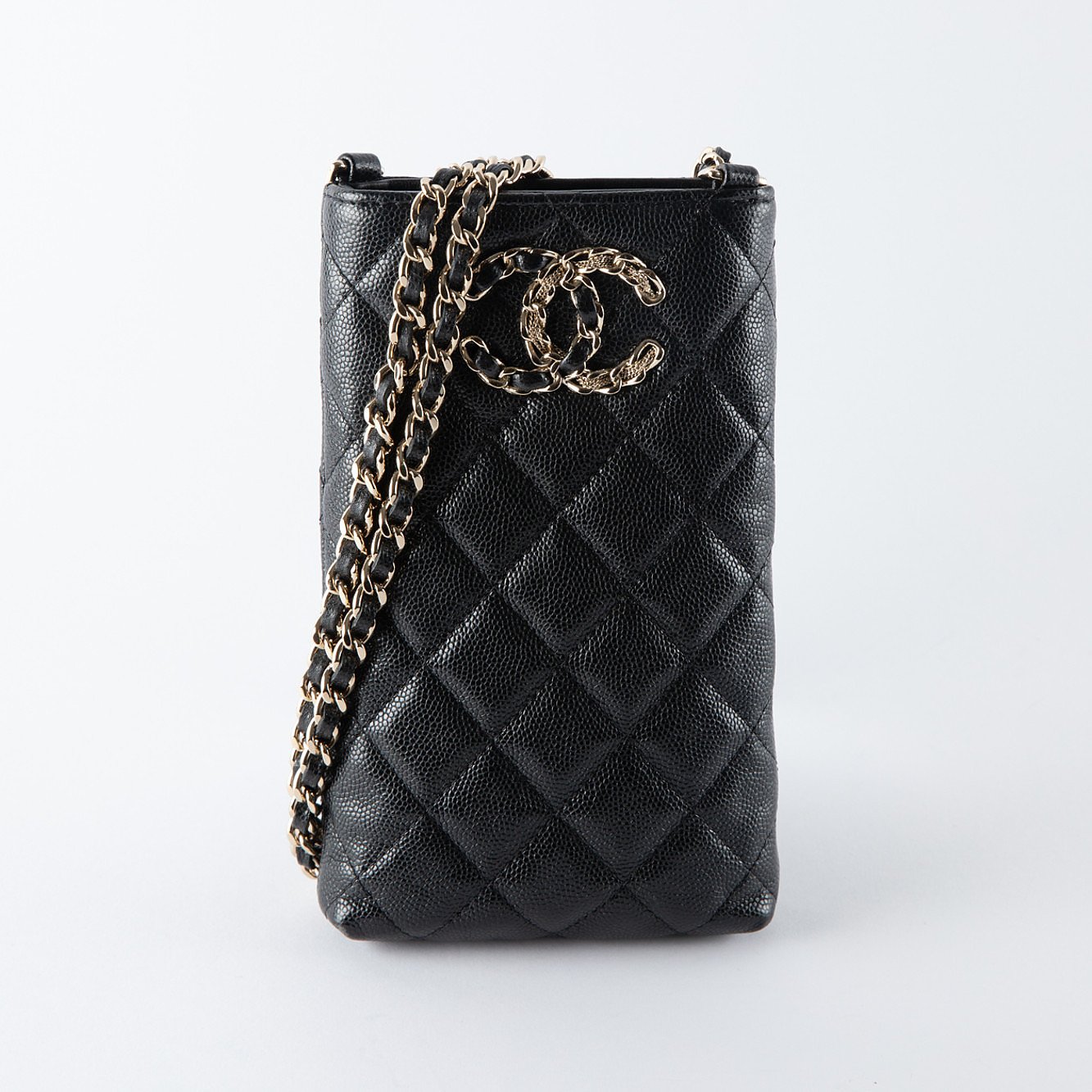CHANEL Chanel 19 Caviar Phone Pouch