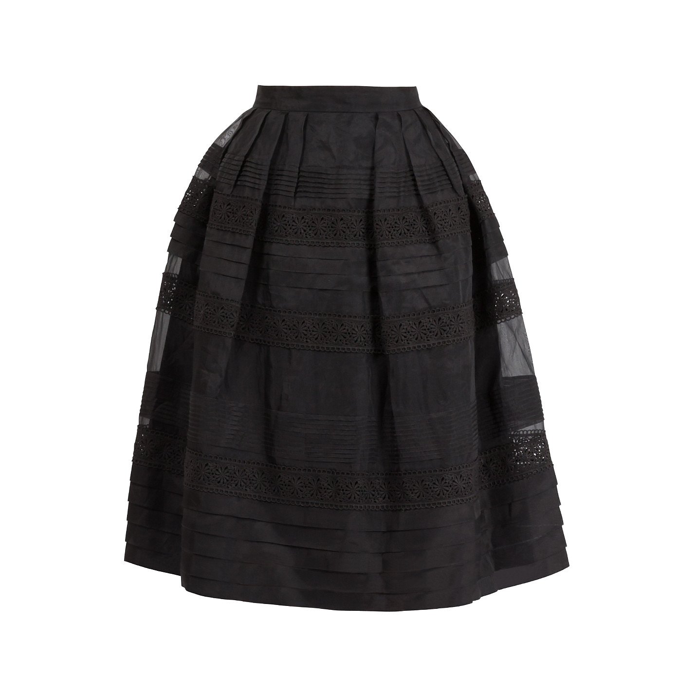 Temperley London Embroidery-Trimmed Silk Skirt