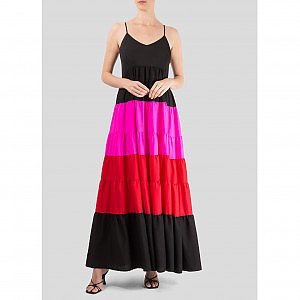 color block maxi skirt